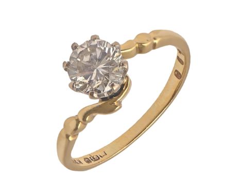 A diamond ring, with old-cut diamond, in 18ct gold, part marked, 3.1g  
