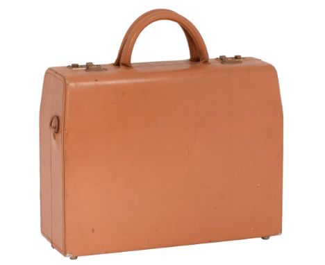 A Hasselblad tan leather camera outfit case, lined in suede, two keys and shoulder strap, 34cm l  Minor knocks and scratches 