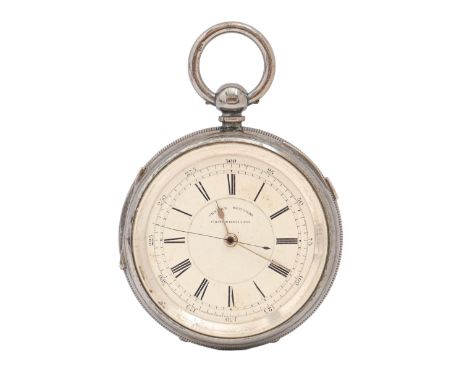 An English silver lever watch, Centre seconds chronograph, J Richardson Coventry for J W Keeley &amp; Sons London and Liverpo