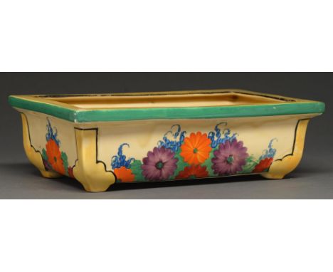 Clarice Cliff.&nbsp;An A J Wilkinson Gay Day bonsai dish, 1930,&nbsp; 28cm l, printed Bizarre mark, impressed shape No347  Cr