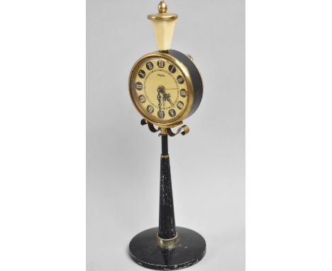 A 1950s Novelty Alarm Clock in the Form of a Lamp Post, Clockwork Movement, 20cms High 