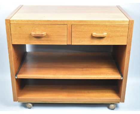 A Modern Buffet Trolley with Two Drawers and Sliding Centre Shelf, 76cm wide 