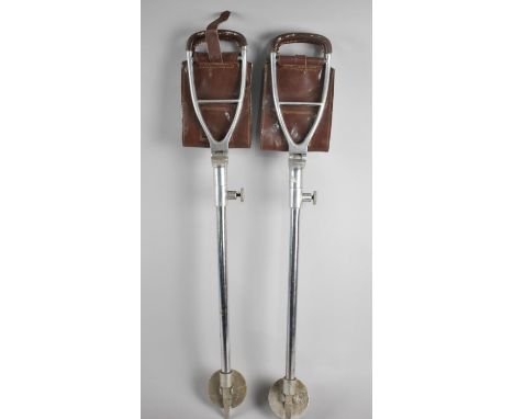A Pair of Vintage Adjustable Shooting Sticks, The Crown Special 