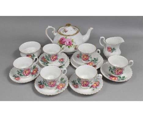 A Royal Albert Rose Decorated Tea Set to comprise Six Cups, Saucers, Side Plates, Milk Jug and a Sugar Bowl together with a R