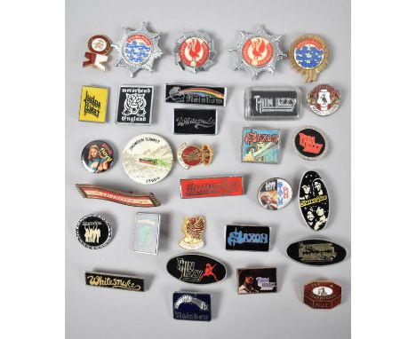 A Collection of Various Vintage and Later Lapel Pin Badges to Include Thin Lizzy, Status Quo, Liverpool FC, Pink Floyd etc 