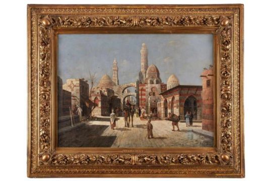 Gemalde August Von Siegenarchitektur U Landschaftsmaler Um 1850 Orientalische Marktszene U