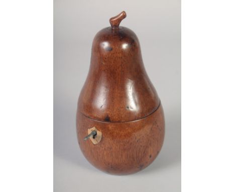 A GOOD PEAR TEA CADDY 7ins high.