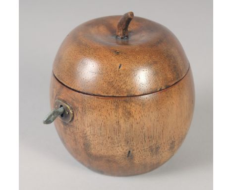 A GOOD APPLE TEA CADDY 4ins diameter.