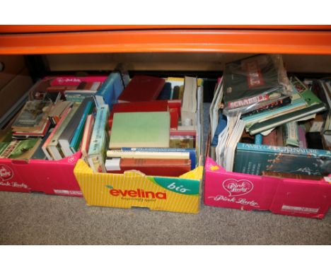 THREE TRAYS OF ASSORTED VINTAGE BOOKS