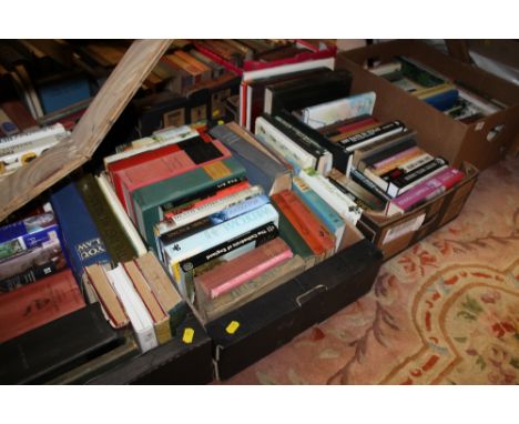 FOUR TRAYS OF ASSORTED VINTAGE BOOKS 