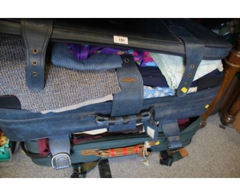 TWO SUITCASES OF ASSORTED VINTAGE FABRIC ETC