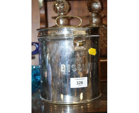 A VINTAGE SILVER PLATED BISCUIT BARREL 