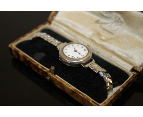 A VINTAGE HALLMARKED SILVER WRISTWATCH 