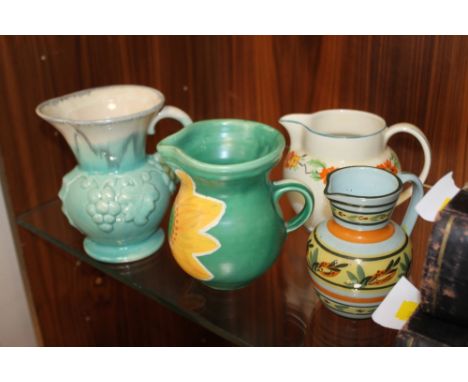 FOUR ART DECO STYLE CERAMIC JUGS