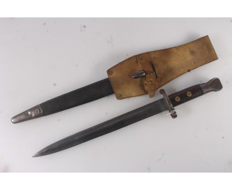 British 1888 pattern mk1 second pattern Lee Metford sword bayonet, the medial ribbed blade with blade spine stamped with Enfi