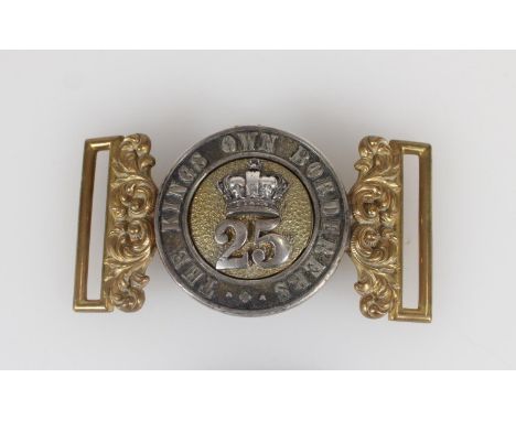 25th Regiment of Foot The Kings Own Borderers brass waist belt plate, see item 11 page 48 in Badges and Insignia of the King'