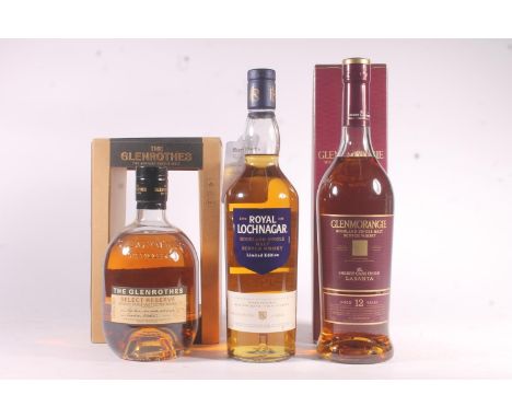 GLENMORANGIE Lasanta 12 year old single malt Scotch whisky 43% abv. 70cl boxed. THE GLENROTHES no age statement single malt S