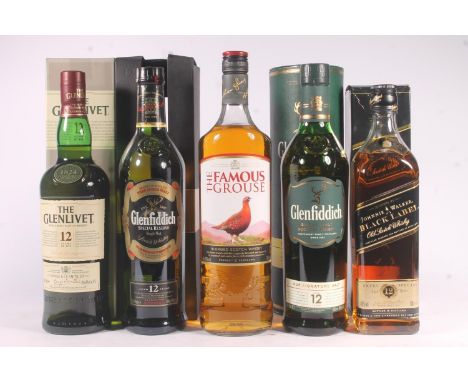 Three bottles of single malt Scotch whisky to include two different expressions of GLENFIDDICH 12 year old 40% abv 70cl, and 