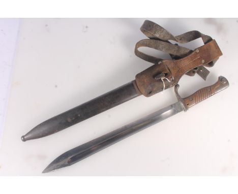 Imperial German Seitengewehr S98/05 nA (neuer Art/ new pattern) Mauser Butcher sword bayonet, the fullered blade with blade s