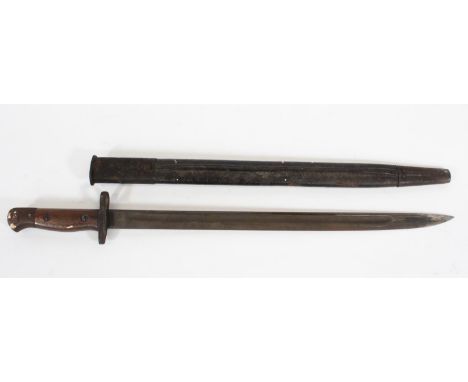 British 1907 pattern Lee Enfield SMLE sword bayonet, the fullered blade with ricasso stamped with GR cypher '1907 S294 WSC 14