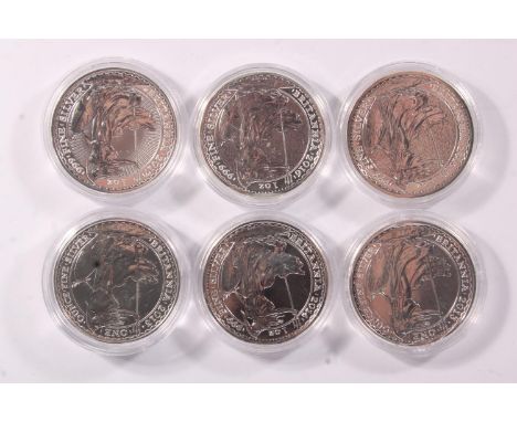 UNITED KINGDOM Queen Elizabeth II (1952-2022) silver Britannia (one ounce fine silver) two pound £2 coins 2013 with snake pri