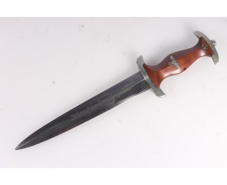 WWII era Nazi German Third Reich SA dagger, the blade etched with 'Alles für Deutschland', the ricasso stamped with blade mak