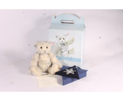 Steiff 681295 Swarovski Bear 2008 Flurrie, 25cm, limited edition number 224, with certificate of authenticity, boxed with Chr