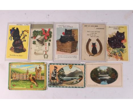 Postcard collection held over multiple packets sorted by town or region, mostly Scottish topographic postcards to include Inv