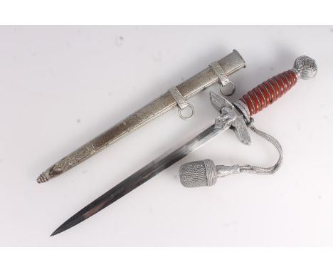 WWII era Nazi German Third Reich Luftwaffe dagger, the blade ricasso with makers mark 'PAUL WEYERSBERG &amp; CO SOLINGEN', th