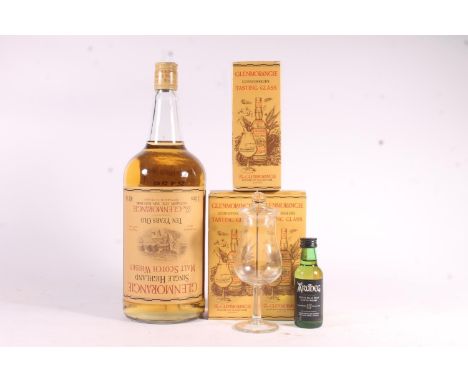 GLENMORANGIE 10 year old Highland single malt Scotch whisky, optic magnum sized bottle, 40% abv. 1.5litres, also three Glenmo