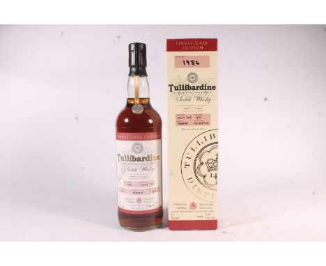 TULLIBARDINE 1986 18 or 19 year old Highland single malt Scotch whisky, cask number 697, Hogshead, bottle number 73/264, bott