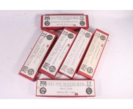 Derek Cross (AQM) Ltd of Leicestershire, six metal toy soldier sets 'All the Queens Men' to include TB107 Indian Cavalry, TB2