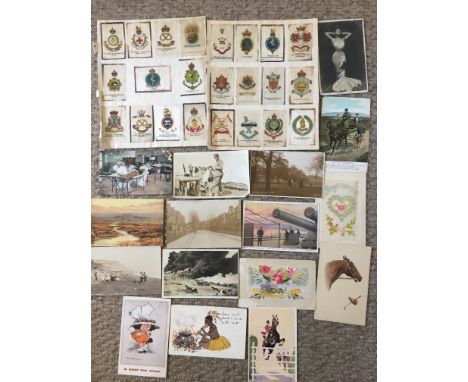Postcard collection of around 700 postcards to include English topographical, war themed cards, greetings cards, portraits, r