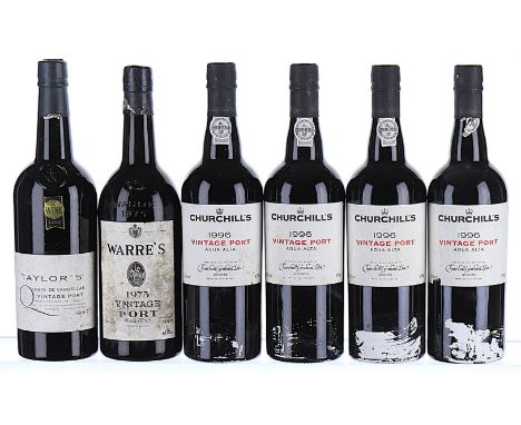 1975 Warre's Vintage Port 1x75cl 1987 Taylor's, Quinta de Vargellas Vintage Port 1x75cl 1996 Churchill's, Quinta da Agua Alta