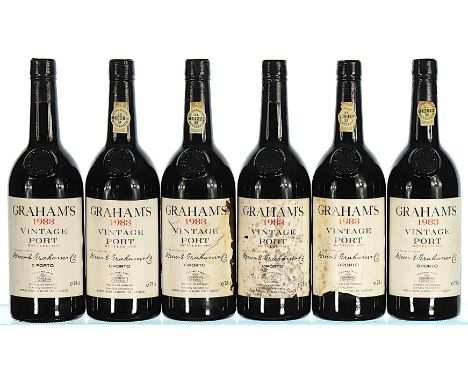 1983 Graham's, Vintage Port 6x75cl  3 labels damaged.