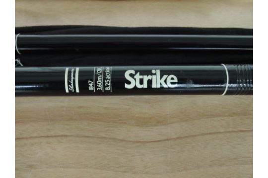 A Shakespeare strike three piece fishing rod (12 foot) A Shakespeare strike three piece fishing rod (12 foot)
