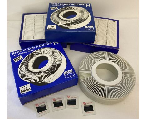 4 boxed Jessop's rotary magazines containing a quantity of assorted 1980's photographic negatives. One box has Switzerland 19