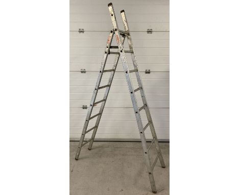 A two sectional aluminium combination steps/ ladder by Gravity Ladders Ltd.  