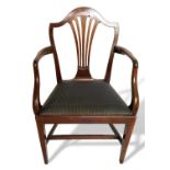 Armlehnstuhl armchair wohl England 19. Jahrhundert, Hepplewhite Stil, teilweise restauriert
