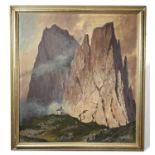 Hodiener, Hugo (1886-1945) Zuschreibung, Mischtechnik, Prozession zur Bergkapelle in den Alpen
