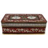 Asiatika Cloisonne / Champlevé Bronze / Messing Emaille Dose, wohl China