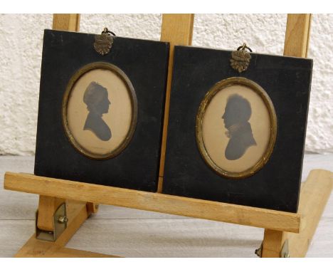 J* A* Ransome (19th century) -portrait silhouette of a gentleman in period costume and contained within it's original early V