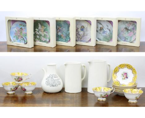 Six Heinrich Germany 'Flower Fairy Collection' plates, in boxes with certificates; together with six Paragon fine bone china 