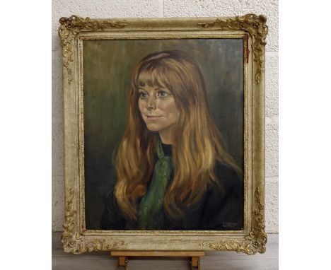 Kingsley Sutton (20th/21st century) - a portrait of a young lady, head and shoulders, signed, oil on canvas, 24" x 20" 