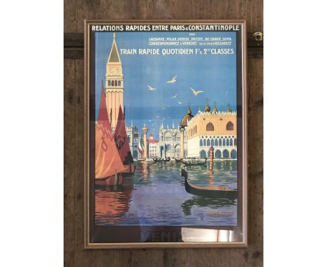 Four Chemins de Fer posters for Nice, Venice, Winter in Nice and The Golden Arrow all Pullman Trains London, Calais, Paris.  
