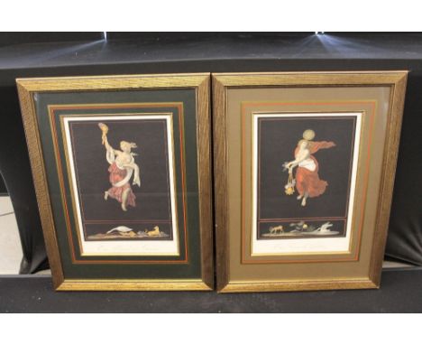 RAFAEL SANZIO - a pair of framed Rafael Sanzio prints, both feature a classically semi dressed female. One reads 'Ora Prima d