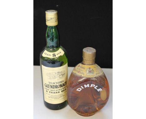 WHISKEY - a bottle of John Haig & Co's Dimple 26 2/3 fluid ounces and a bottle of Teacher's 8 years Glendronach 75cl. (2)
