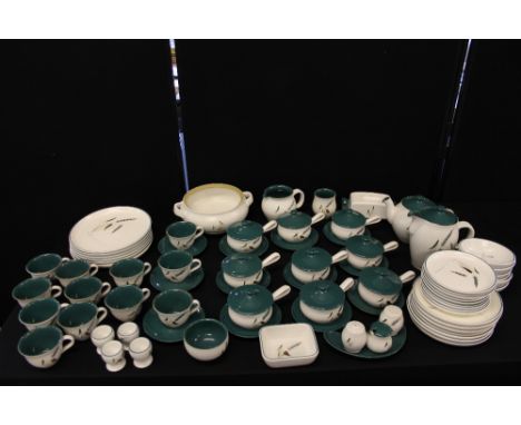 GLYN COLLEGE - DENBY -   A collection of Wheatsheaf pottery by Denby, designed by G College comprising of the following - A t