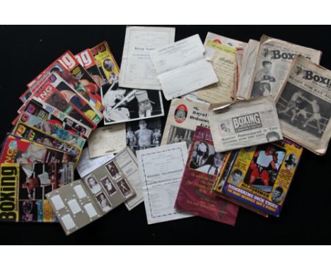 BOXING AUTOGRAPHS & EPHEMERA - from a collection belonging to Johnnie Thurgood,  Welter Weight Champion 1952.   To include 17