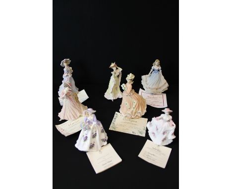 WEDGWOOD/ROYAL WORCESTER/COALPORT - a collection of 7 figures (6 with certificates of authenticity) to include 4 x Wedgwood f